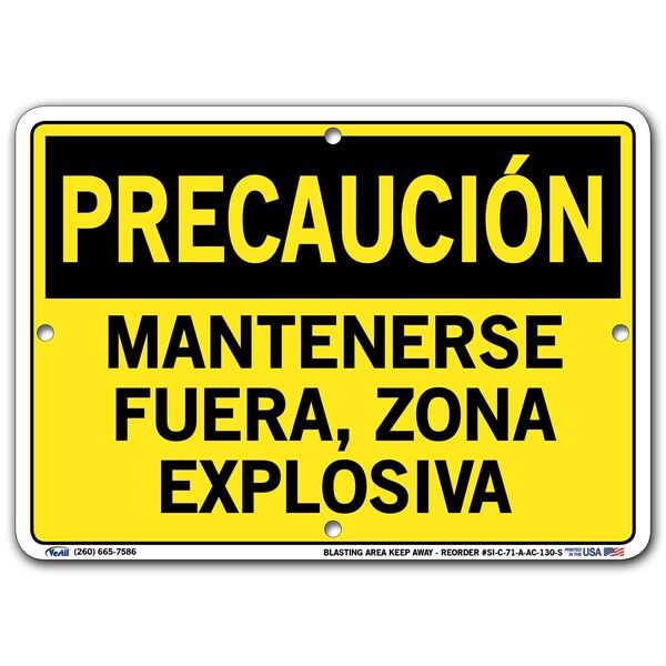 Aluminum Composite Sign, 7-1/2" Height, 10-1/2" Width, Aluminum Composite, Rectangle, Spanish